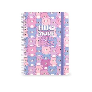 LEGAMI ΣΗΜΕΙΩΜΑΤΑΡΙΟ ΣΠΙΡΑΛ ΜΕ ΛΑΣΤΙΧΟ A5 14,8x21cm 80φ ΜΕ ΓΡΑΜΜΕΣ ΚΑΙ ΑΥΤΟΚΟΛΛΗΤΑ TEDDY BEAR  HUG MORE A5NOTS0050