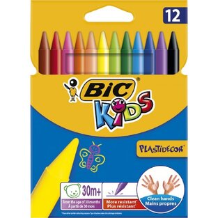 BIC KIDS ΚΗΡΟΜΠΟΓΙΕΣ PLASTIDECOR 12 ΧΡΩΜΑΤΑ