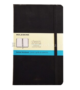 MOLESKINE ΣΗΜΕΙΩΜΑΤΑΡΙΟ LARGE (13x21cm) HARD COVER BLACK DOTTED NOTEBOOK (ΜΕ ΚΟΥΚΙΔΕΣ)