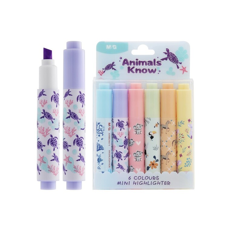 M&G ΜΑΡΚΑΔΟΡΟΙ ΥΠΟΓΡΑΜΜΙΣΗΣ MINI ANIMALS KNOW 6 ΧΡΩΜΑΤΑ AHM29671