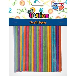 THE LITTLIES ΞΥΛΑΚΙΑ ΧΕΙΡΟΤΕΧΝΙΑΣ ΚΥΛΙΝΔΡΙΚΑ ΧΡΩΜΑΤΙΣΤΑ 0,4x10cm 100τεμ 646521