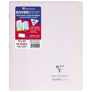 CLAIREFONTAINE KOVERBOOK ΤΕΤΡΑΔΙΟ ΣΗΜΕΙΩΜΑΤΑΡΙΟ ΚΑΡΦΙΤΣΑ ΜΕ ΠΛΑΣΤΙΚΟ ΕΞΩΦΥΛΛΟ 17x22cm ΜΕ ΓΡΑΜΜΕΣ 48φ ΑΣΠΡΟ