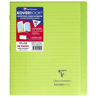 CLAIREFONTAINE KOVERBOOK ΤΕΤΡΑΔΙΟ ΣΗΜΕΙΩΜΑΤΑΡΙΟ ΚΑΡΦΙΤΣΑ ΜΕ ΠΛΑΣΤΙΚΟ ΕΞΩΦΥΛΛΟ 17x22cm ΜΕ ΓΡΑΜΜΕΣ 48φ ΠΡΑΣΙΝΟ