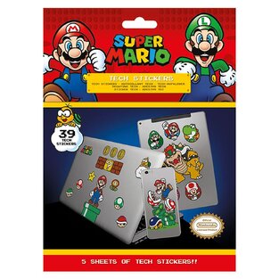 TECH STICKERS PACK ΣΕΤ ΜΕ ΑΥΤΟΚΟΛΛΗΤΑ SUPER MARIO MUSHROOM KINGDOM 39τεμ TS7405
