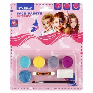 STARPAK ΧΡΩΜΑΤΑ ΓΙΑ ΤΟ ΠΡΟΣΩΠΟ ΜΕ ΓΚΛΙΤΕΡ BUTTERFLY (6 ΧΡΩΜΑΤΑ) ET528374