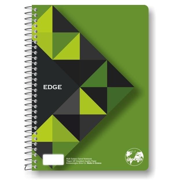 GLOBUS ΤΕΤΡΑΔΙΟ ΣΠΙΡΑΛ 17x25cm 1 ΘΕΜΑΤΟΣ 40φ EDGE ΠΡΑΣΙΝΟ ED11