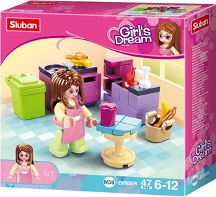 SLUBAN ΠΑΙΔΙΚΟ ΠΑΙΧΝΙΔΙ ΜΕ ΤΟΥΒΛΑΚΙΑ B0800B GIRLS DREAM KITCHEN 47pcs