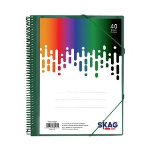 SKAG ΣΟΥΠΛ ΣΠΙΡΑΛ A4 (21x29,7cm) ΜΕ ΔΙΑΦΑΝΗ ΘΗΚΗ ΣΤΟ ΕΞΩΦΥΛΛΟ ΚΑΙ ΛΑΣΤΙΧΟ 40φ ΠΡΑΣΙΝΟ 305341