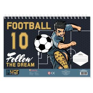 MUST ΜΠΛΟΚ ΖΩΓΡΑΦΙΚΗΣ 23x33cm 40φ ΜΕ ΣΤΕΝΣΙΛ ΚΑΙ ΑΥΤΟΚΟΛΛΗΤΑ FOOTBALL FOLLOW THE DREAM 586616