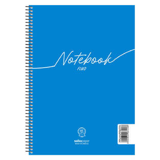 SALKO ΤΕΤΡΑΔΙΟ ΣΠΙΡΑΛ A4 (21x29,7cm) 2 ΘΕΜΑΤΩΝ 60φ NOTEBOOK FLUO ΜΠΛΕ 6427