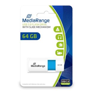 MEDIARANGE USB FLASH DRIVE MEMORY STICK 64GB 2.0 LIGHT BLUE MR974