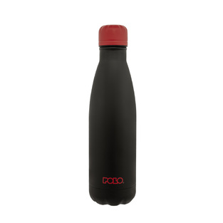 POLO ΠΑΓΟΥΡΙ ΜΠΟΥΚΑΛΙ ΘΕΡΜΟΣ STAINLESS STEEL 500ml DOS 4 ΜΑΥΡΟ ΜΕ ΚΟΚΚΙΝΟ ΚΑΠΑΚΙ 949004 2033