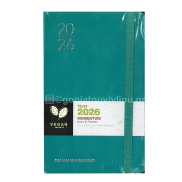 2026 ΗΜΕΡΟΛΟΓΙΟ ΗΜΕΡΗΣΙΟ 13x21cm MOMENTUM ΠΡΑΣΙΝΟ ΜΕ ΛΑΣΤΙΧΟ 626131383 (UNIPAP)