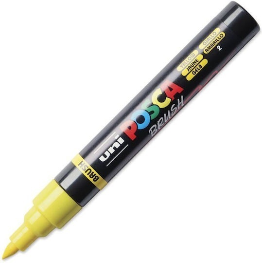 POSCA ΜΑΡΚΑΔΟΡΟΣ PC5BR BRUSH ΚΙΤΡΙΝΟ (YELLOW)