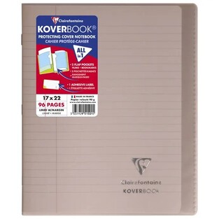 CLAIREFONTAINE KOVERBOOK ΤΕΤΡΑΔΙΟ ΣΗΜΕΙΩΜΑΤΑΡΙΟ ΚΑΡΦΙΤΣΑ ΜΕ ΠΛΑΣΤΙΚΟ ΕΞΩΦΥΛΛΟ 17x22cm ΜΕ ΓΡΑΜΜΕΣ 48φ ΜΑΥΡΟ