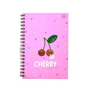 INTERDRUK ΤΕΤΡΑΔΙΟ ΣΠΙΡΑΛ 17x25cm 3 ΘΕΜΑΤΩΝ 90φ SMELL CHERRY