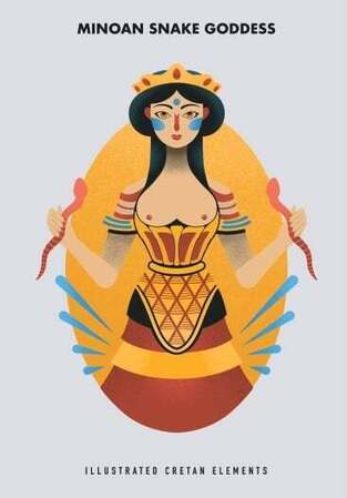 BRAINFOOD ΤΕΤΡΑΔΙΟ ΚΑΡΦΙΤΣΑ 14x21cm 32φ ΥΠΟΚΙΤΡΙΝΑ MINOAN SNAKE GODDESS