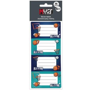 ΑΥΤΟΚΟΛΛΗΤΕΣ ΕΤΙΚΕΤΕΣ ΤΕΤΡΑΔΙΩΝ 20τεμ BASKETBALL 586899