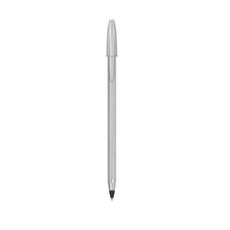 BIC ΣΤΥΛΟ CRISTAL GLACE SILVER (ΑΣΗΜΙ) ΜΑΥΡΗ ΓΡΑΦΗ MEDIUM 1.0mm 302533