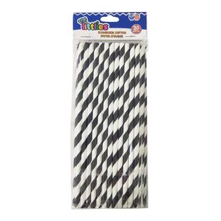 THE LITTLIES ΚΑΛΑΜΑΚΙΑ ΧΑΡΤΙΝΑ 19MM 25 ΤΕΜΑΧΙΑ ΑΣΠΡΟ ΜΑΥΡΟ 646706