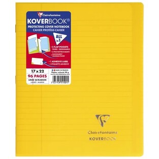 CLAIREFONTAINE KOVERBOOK ΤΕΤΡΑΔΙΟ ΣΗΜΕΙΩΜΑΤΑΡΙΟ ΚΑΡΦΙΤΣΑ ΜΕ ΠΛΑΣΤΙΚΟ ΕΞΩΦΥΛΛΟ 17x22cm ΜΕ ΓΡΑΜΜΕΣ 48φ ΚΙΤΡΙΝΟ
