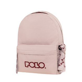 POLO ΣΧΟΛΙΚΗ ΤΣΑΝΤΑ ΣΑΚΙΔΙΟ ΠΛΑΤΗΣ ΜΕ ΜΑΝΤΗΛΙ 23lt ΡΟΖ ΑΝΟΙΧΤΟ ΜΕ ΜΠΟΡΝΤΩ ΓΡΑΜΜΑΤΑ 901135 4532