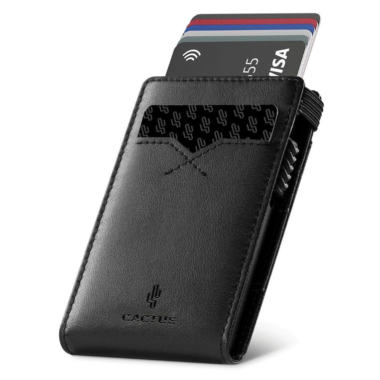 CACTUS ΚΑΡΤΟΘΗΚΗ ΠΟΡΤΟΦΟΛΙ ΜΟΝΟ ΜΕ ΛΑΣΤΙΧΟ ΜΑΥΡΟ RFID CT316 01