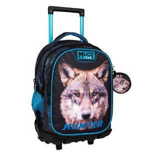 MUST TEAM ΣΧΟΛΙΚΗ ΤΣΑΝΤΑ ΣΑΚΙΔΙΟ TROLLEY ΤΡΟΛΕΙ ΔΗΜΟΤΙΚΟΥ 3 ΘΗΚΕΣ WOLF HUNTER 571029