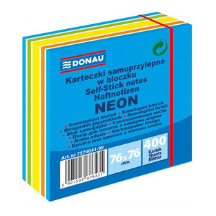 DONAU ΑΥΤΟΚΟΛΛΗΤΑ ΧΑΡΤΑΚΙΑ ΣΗΜΕΙΩΣΕΩΝ ΚΥΒΟΣ 7,6x7,6cm NEON ΧΡΩΜΑΤΙΣΤΟΣ ΜΠΛΕ ΑΠΟΧΡΩΣΕΙΣ 400φ 757404199