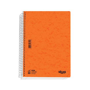 SKAG ΤΕΤΡΑΔΙΟ ΣΠΙΡΑΛ 17x25cm 4 ΘΕΜΑΤΩΝ 120φ BASIC ΠΟΡΤΟΚΑΛΙ 276160