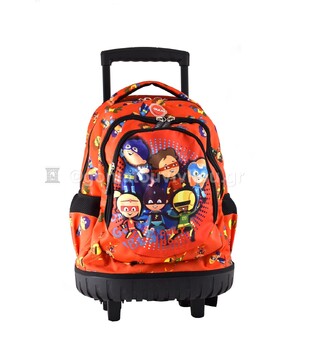 LYC SAC ΣΧΟΛΙΚΗ ΤΣΑΝΤΑ ΣΑΚΙΔΙΟ TROLLEY ΤΡΟΛΕΙ ΔΗΜΟΤΙΚΟΥ ROCK N ROLL HEROES ΚΟΚΚΙΝΟ ΜΕ ΗΡΩΕΣ 81547