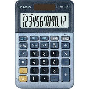 CASIO ΑΡΙΘΜΟΜΗΧΑΝΗ MS 120 EM 12 ΨΗΦΙΩΝ COST SELL MARGIN ΜΠΑΤΑΡΙΑ ΗΛΙΑΚΟ