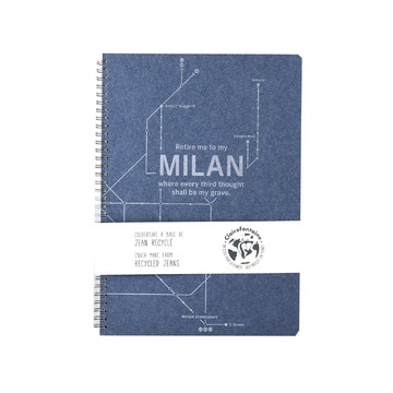 CLAIREFONTAINE ΤΕΤΡΑΔΙΟ ΣΠΙΡΑΛ A4 (21x29,7cm) 1 ΘΕΜΑΤΟΣ JEANS METRO MILAN 74φ