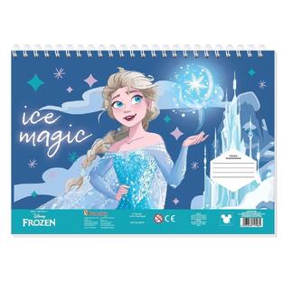 MUST ΜΠΛΟΚ ΖΩΓΡΑΦΙΚΗΣ 23x33cm 40φ ΜΕ ΣΤΕΝΣΙΛ ΚΑΙ ΑΥΤΟΚΟΛΛΗΤΑ FROZEN ICE MAGIC 564985
