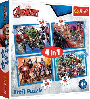 TREFL ΠΑΖΛ 4 ΣΕ 1 (35/48/54/70 ΤΕΜΑΧΙΩΝ) BRAVE AVENGERS 34386