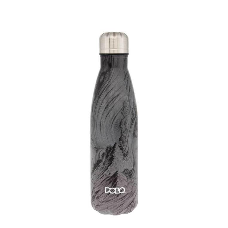 POLO ΜΠΟΥΚΑΛΙ ΘΕΡΜΟΣ STAINLESS STEEL 500ml ΜΑΥΡΟ ΜΕ ΓΚΡΙ ΛΕΠΤΟΜΕΡΕΙΕΣ 949004SET3
