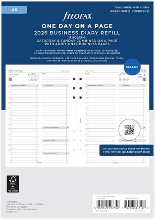 2026 ΗΜΕΡΟΛΟΓΙΟ FILOFAX A5 (14,8x21cm) ΑΝΤΑΛΛΑΚΤΙΚΟ ΗΜΕΡΑ ΣΕ ΜΙΑ ΣΕΛΙΔΑ (ΑΓΓΛΙΚΑ) 2668519
