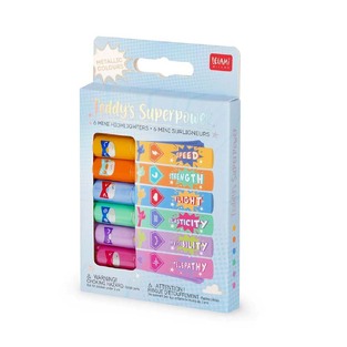 LEGAMI ΣΕΤ ΜΑΡΚΑΔΟΡΟΙ ΥΠΟΓΡΑΜΜΙΣΗΣ MINI METALLIC TEDDYS SUPERPOWER 6τεμ MH0005