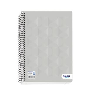 SKAG ΤΕΤΡΑΔΙΟ ΣΠΙΡΑΛ 17x25cm 2 ΘΕΜΑΤΩΝ 60φ UNIVERSITY LAMINATED ABSTRACT ΓΚΡΙ 231930