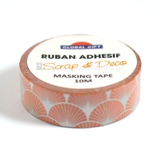 GLOBAL GIFT MASKING TAPE (WASHI TAPE) ΑΥΤΟΚΟΛΛΗΤΗ ΤΑΙΝΙΑ ΧΕΙΡΟΤΕΧΝΙΑΣ 10m ΒΕΝΤΑΛΙΑ ΠΟΡΤΟΚΑΛΙ 980339