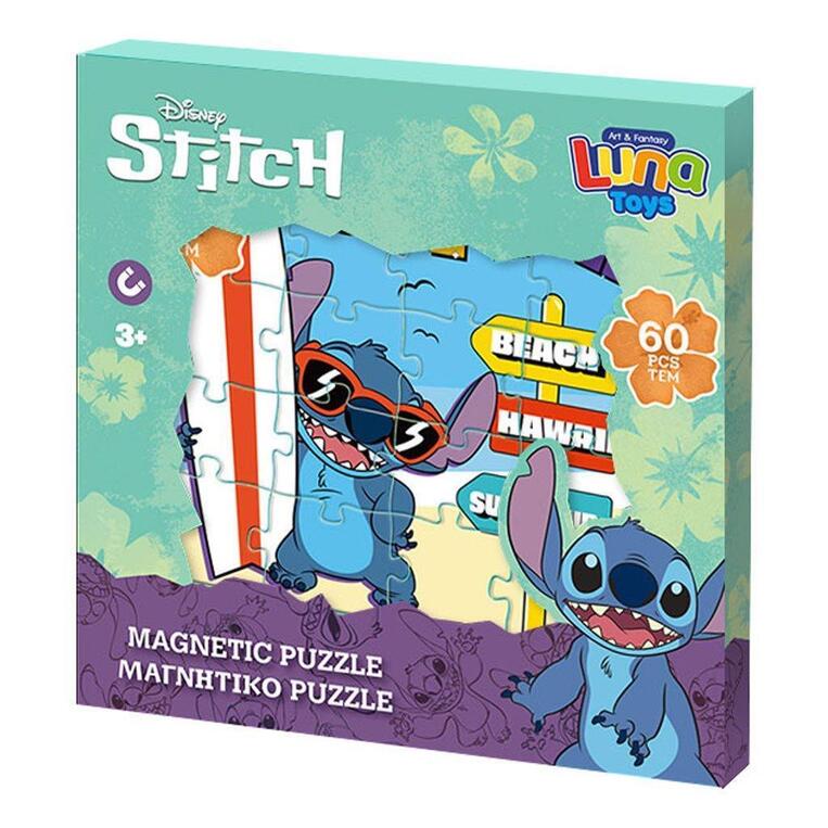 LUNA TOYS ΜΑΓΝΗΤΙΚΟ ΠΑΖΛ 60 ΤΕΜΑΧΙΩΝ SUMMER VIBES LILO AND STITCH 565153