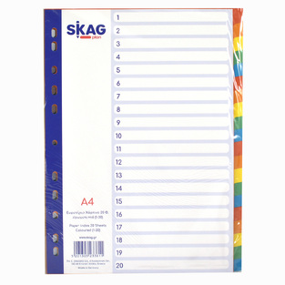 SKAG SYSTEMS ΔΙΑΧΩΡΙΣΤΙΚΟ ΕΥΡΕΤΗΡΙΟ ΧΑΡΤΙΝΟ ΧΡΩΜΑΤΙΣΤΟ A4 (21x29,7cm) 20φ 233811