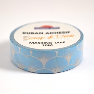 GLOBAL GIFT MASKING TAPE (WASHI TAPE) ΑΥΤΟΚΟΛΛΗΤΗ ΤΑΙΝΙΑ ΧΕΙΡΟΤΕΧΝΙΑΣ 10m ΒΕΝΤΑΛΙΑ ΜΠΛΕ 980339