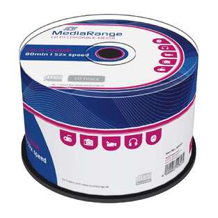MEDIARANGE CD R 700MB 52X SPEED 80min CAKE BOX 50pcs MR207