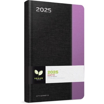 2025 ΗΜΕΡΟΛΟΓΙΟ ΗΜΕΡΗΣΙΟ 13x21cm DUETTO ΜΑΥΡΟ / ΜΩΒ 625111399 (UNIPAP)
