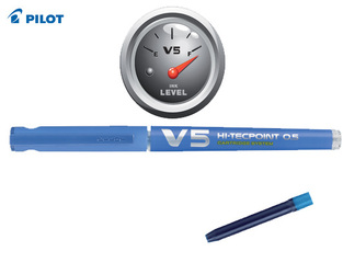 PILOT ΣΤΥΛΟ HI TECPOINT V5 0.5mm CARTRIDGE SYSTEM ΜΕ ΑΝΤΑΛΛΑΚΤΙΚΗ ΑΜΠΟΥΛΑ ΜΠΛΕ