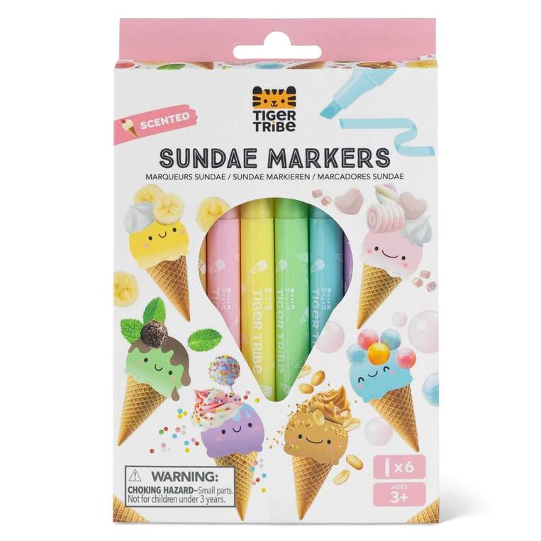TIGER TRIBE ΑΡΩΜΑΤΙΚΟΙ ΜΑΡΚΑΔΟΡΟΙ ΥΠΟΓΡΑΜΜΙΣΗΣ ICE CREAM 6 ΧΡΩΜΑΤΑ 94409