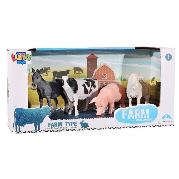 LUNA ΖΩΑ ΦΑΡΜΑΣ ΠΛΑΣΤΙΚΑ 12,5cm ΣΕΤ 4τεμ 000623137