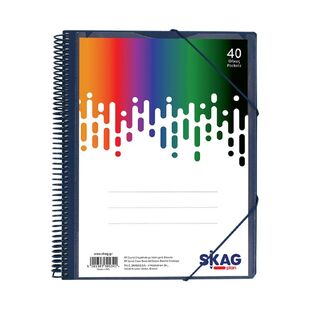 SKAG ΣΟΥΠΛ ΣΠΙΡΑΛ A4 (21x29,7cm) ΜΕ ΔΙΑΦΑΝΗ ΘΗΚΗ ΣΤΟ ΕΞΩΦΥΛΛΟ ΚΑΙ ΛΑΣΤΙΧΟ 40φ ΜΠΛΕ ΣΚΟΥΡΟ 305341