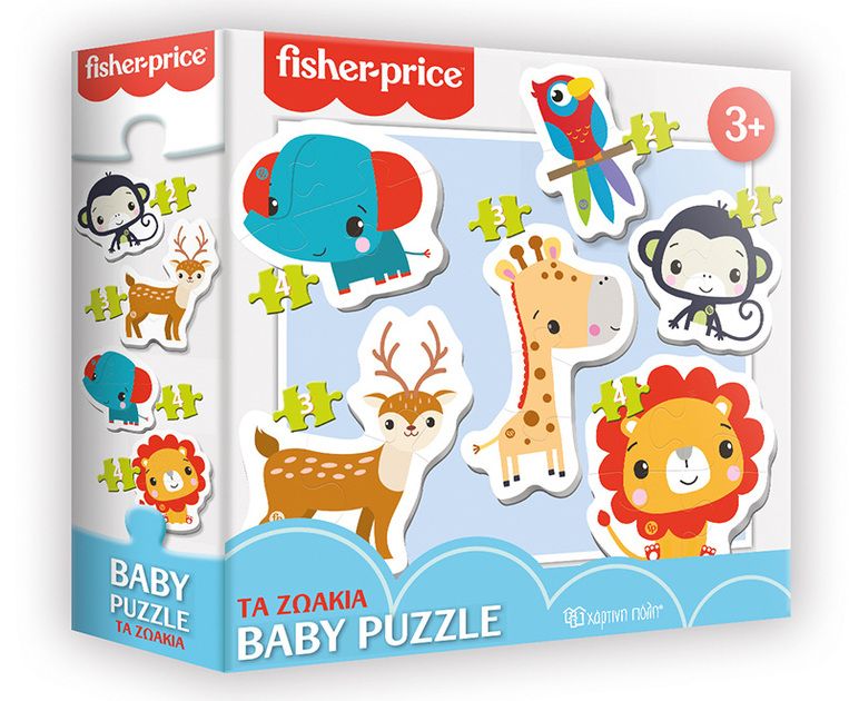 FISHER PRICE ΠΑΖΛ 5 ΣΕ 1 (2/3/4 ΤΕΜΑΧΙΩΝ) ΤΑ ΖΩΑΚΙΑ (ΣΕΙΡΑ BABY PUZZLE)